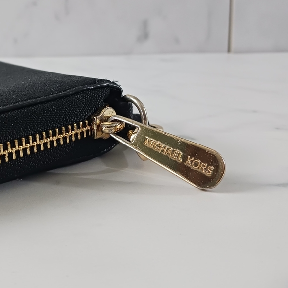 Michael Kors Black Sparkly Phone Wallet Wristlet - Picture 7 of 14